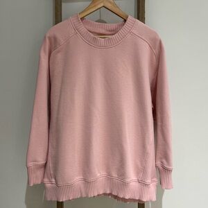 Aerie Down To Earth Dusty Pink Oversized Crewneck Sweatshirt Ribbed Size M Boxy